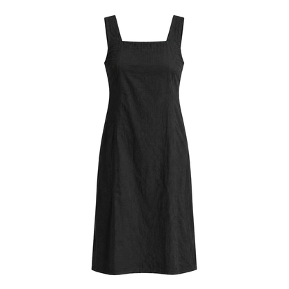 Square Neck Relaxed Dress - Black
