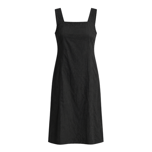 Square Neck Relaxed Dress - Black