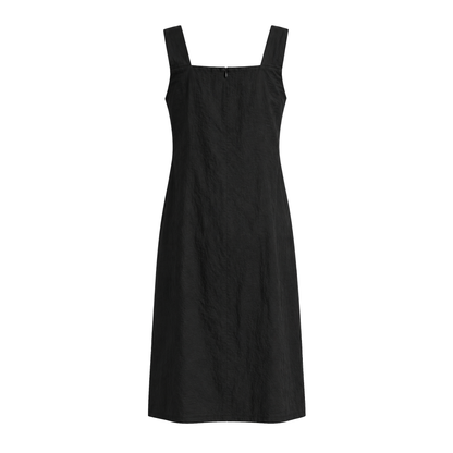 Square Neck Relaxed Dress - Black